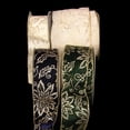 thumbnail image 2 of The Ribbon People Ivory and Gold Contemporary Floral Craft Ribbon 6" x 20 Yards, 2 of 2