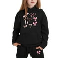 thumbnail image 4 of Girl's Outfit Set Letter Print Loose Hooded Sweatshirt and Pants Children Stylish Casual Fall Outfits, 4 of 4