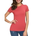 thumbnail image 2 of Fashion Casual Women's Crew neck Short Sleeve T-Shirt Basic Tee Tops, 2 of 6