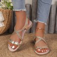 thumbnail image 2 of Rokment Metallic Woven Leather Wedge Flip Flops Stylish Casual Leather Comfortable Low Heel Dressy Sandals with Adjustable Back Strap OTHER Size 6, 2 of 7
