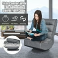 thumbnail image 6 of Costway Gaming Chair Fabric 6-Position Folding Lazy Sofa 360 Degree Swivel Grey, 6 of 12