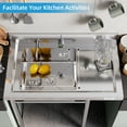 thumbnail image 6 of Stainless Steel Utility Sink with Drainboard, Kitchen Sink for Laundry, Backyard, Garage, Restaurant, 6 of 8