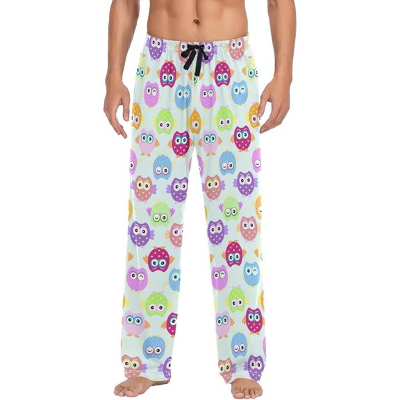 GZHJMY Owl Pajama Pants for Men, Lounge Pants Lightweight Men Pajama Bottoms with Drawstring Pockets, Christmas New Year Birthday Gifts, X-Large