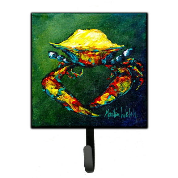 Carolines Treasures MW1038SH4 Crab Little Green Leash or Key Holder 7Hx4.25W multicolor