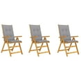 thumbnail image 4 of vidaXL Folding Patio Chairs 6 pcs with Cushions Solid Acacia Wood, 4 of 8