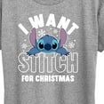 thumbnail image 3 of Lilo & Stitch - I Want A Stitch For Christmas - Women's Short Sleeve Graphic T-Shirt, 3 of 5
