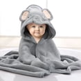 thumbnail image 3 of Hooded Baby Bath Towel, Ultra Soft Highly Absorbent Bathrobe Blanket Toddlers Shower Gifts for Boys Girls 31"*31", 3 of 5