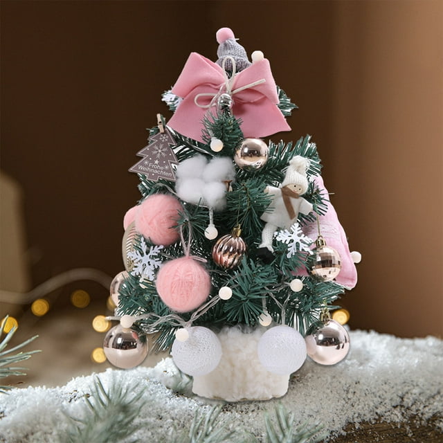 Adorno navideño de Escritorio Pequeño árbol de Navidad Fiudx Cuentas flocadas