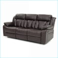 thumbnail image 6 of Reclining Sofa – Classic 85"W Dark Brown | PU Upholstery | Handle Release | Channel Tufting, 6 of 6