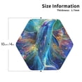 thumbnail image 2 of Honeii Colorful Winged Dolphin print Leather Coaster Set of 4, ideal for safeguarding your furniture from drinks spills and effortless cleanup-Hexagon, 2 of 6