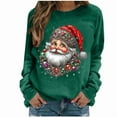 thumbnail image 5 of Sakmal Green No Hoodie Womens Sweatshirts Holiday Christmas Trendy Sweatshirts Casual Santa Claus Long Sleeve Shirts, 5 of 5
