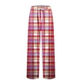 thumbnail image 5 of SnnmBlm Mens Pajama Pants Bottoms Fleece Lounge Pants Sleepwear Plaid PJs with Pockets Microfleece Pink L, 5 of 7
