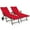 Red, variant on Costway 2 PCS Folding Patio Rattan Lounge Chair Chaise Cushioned Aluminum Adjust Wheel