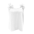 thumbnail image 5 of LWavelet Women's Bow Decor Sleeveless Tank Tops Round Neck Casual Summer Basic Tee White S, 5 of 8