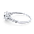 thumbnail image 4 of 1/4 CT Round Cut Natural White Diamond Miracle Illusion Setting Heart Ring In 14K White Gold Plated Sterling Silver (Color: I-J Clarity: I2-I3, 0.25 Cttw) -10, 4 of 7