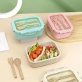 thumbnail image 3 of 1Pc Portable Microwavable Lunch Box Eco-Friendly Wheat Straw Bento Box Kitchen Food Container Lunch Box Home Accessories Beige 1100ml, 3 of 6