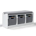 WonkaWoo Deluxe Childrens Storage Bench with Optional Cushion White