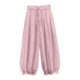 thumbnail image 3 of Rvasteizo Girls Ruffled Hem Pants Wide Leg High Waist Elastic Waist 5-15Y Kids Bottoms 7 Years, 3 of 5