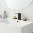 thumbnail image 2 of 8 in. Waterfall Widespread 2-Handle 3 Holes Bathroom Faucet With Metal Drain in Spot Resist Black Gold, 2 of 11