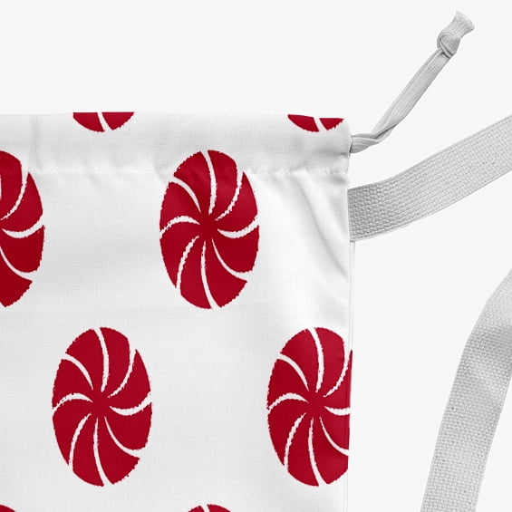 Simply Daisy Whirl of The Season Geometric 18 x 29 in Red Laundry Bag