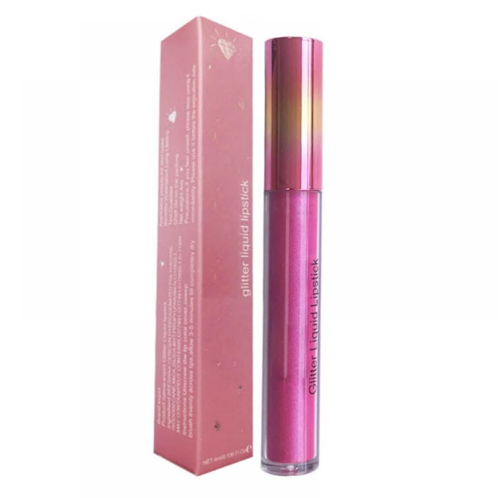 Glitter Liquid Lipstick Long Lasting Lipst, Diamond Glitter Sparkly Glossy Waterproof Lipstick