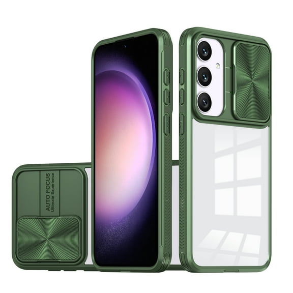 for Samsung Galaxy S25 FE Case with Camera Cover, for Samsung S25 FE Case Crystal Clear & Not-Yellowing Slim Miltary Shockproof Protective Phone Case for Galaxy S25 FE, Olive