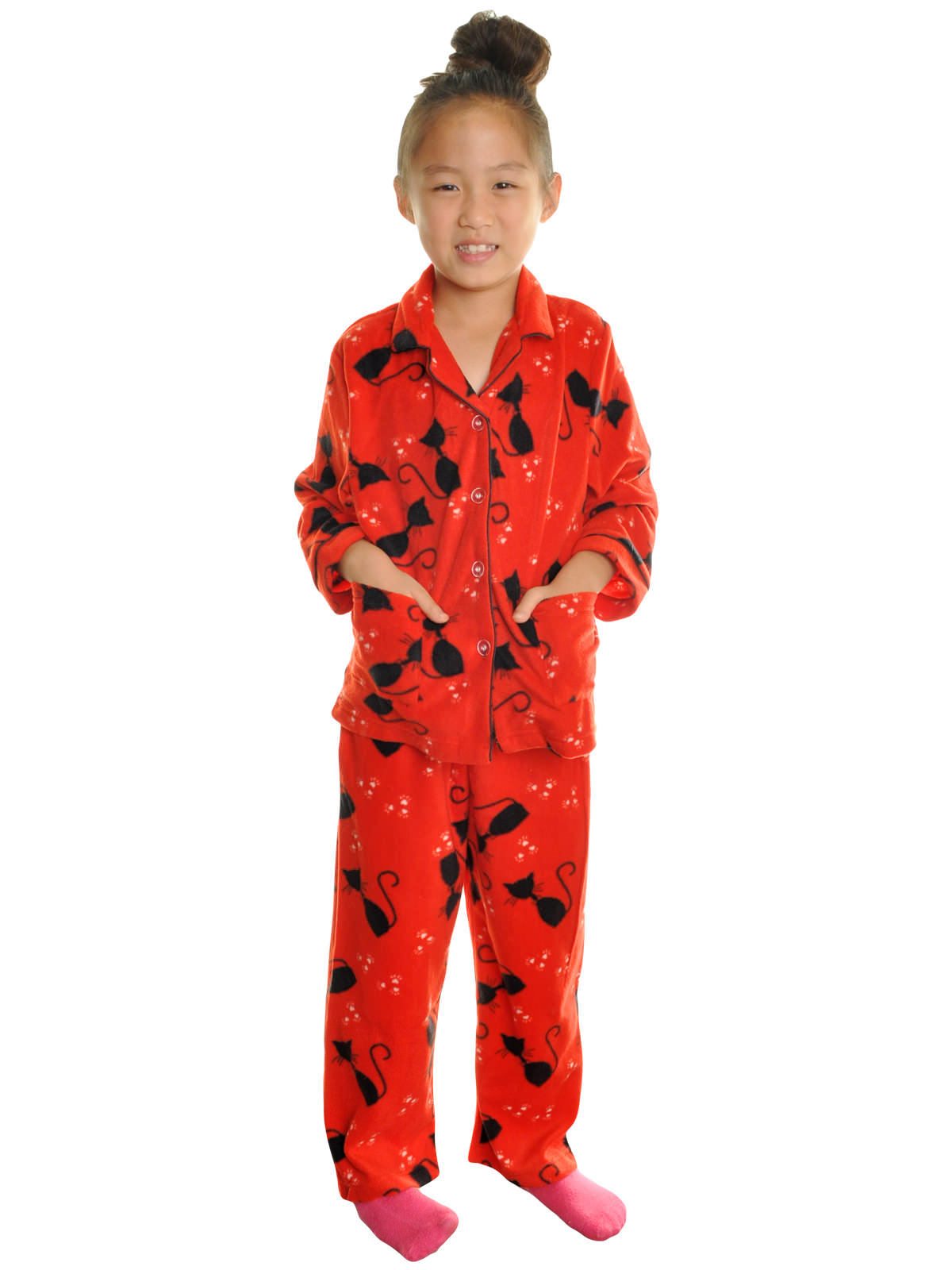 Angelina Women's Cozy Fleece Pajama Set - Leopard Print With Pockets, XX-Large