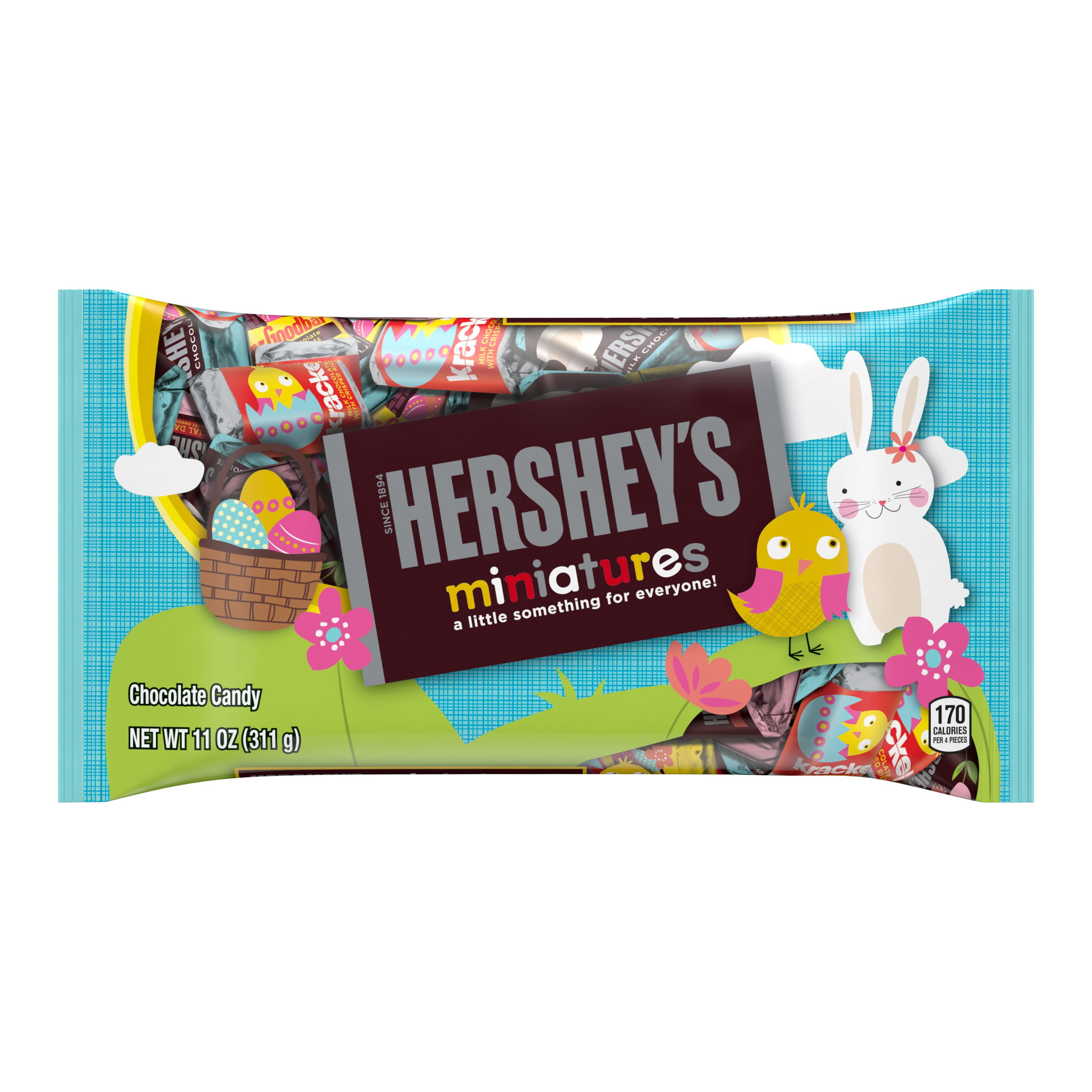 HERSHEY'S, Miniatures Chocolate Assortment Candy Bars, Easter, 11 oz, Bag