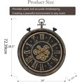 thumbnail image 3 of 24" Large Silent Wall Clock, Non-Ticking Quartz Battery Operated, Elegant Vintage Decorative Clock for Living Room, Fireplace Mantel, Home, Office,Mahogany Brown, 3 of 13