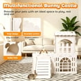 thumbnail image 5 of Petyoung Large Bunny Cage Indoor, Wooden Rabbit Hutch House with Ramp & Multi-Room, Guinea Pig Hideout Bunny Castle, for Rabbits Hamsters Small Pet, 5 of 7
