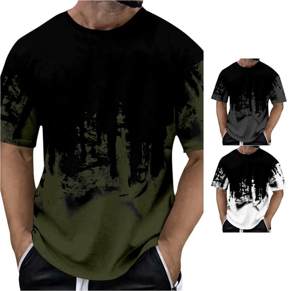 WERYOUNG Mens T-Shirts Summer Fashion Printed Graphic T Shirts Short Sleeve Crewneck Tees Trendy Top L