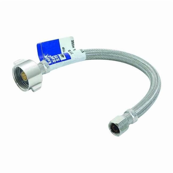 Eastman 12 Inch Flexible Toilet Connector, 7/8 Inch Ballcock x 3/8 Inch Compression, Stainless Steel Braided Hose, 48088