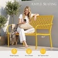 thumbnail image 4 of Dovov Oversized Outdoor Bench, Modern Patio Bench Steel Garden Bench Metal Bench Loveseat with Geometric Backrest, Yellow, 4 of 11