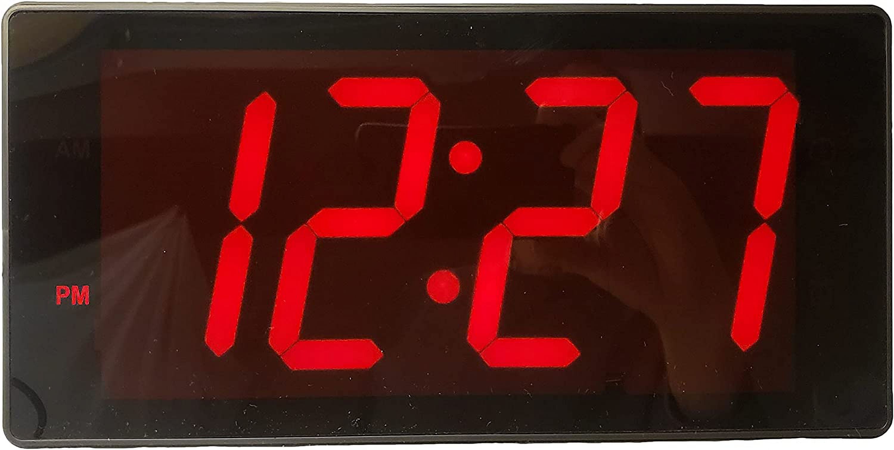 Jumbo LED Wall Clock Alarm Clock with 4 INCH Numbers/Remote Control