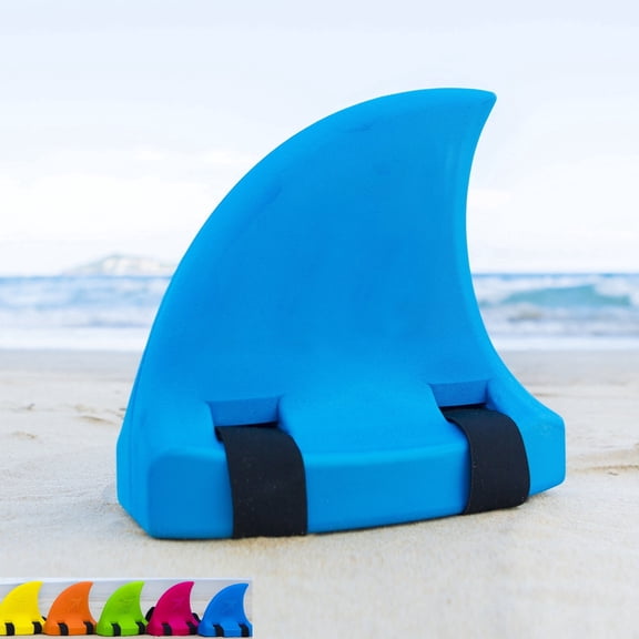 KEKE Back Float Swim Fin Trainer with Elastic Strap, Wearable Shark Fin Swim Float, Buoyancy Foam for Kids Children Toddler Swimming Safety, Blue