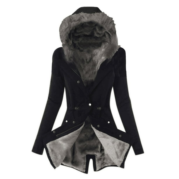 Abrigo Con Forro Para Damas Chaqueta Larga Gruesa Y Cálida de Invierno Para Mujer Abrigo Con Capucha Odeerbi ODB-6