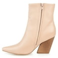 thumbnail image 2 of Journee Signature Womens Genuine Leather Hydra Almond Toe Stacked Ankle Booties, 2 of 8