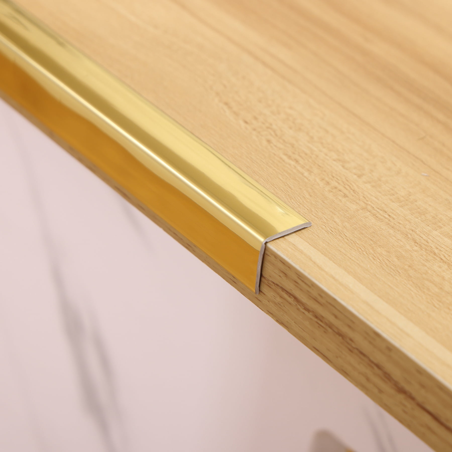 Multifunctional Wall Molding Trim & Corner Guards & Caulk Strip, Apply in Table Edge Door Frame Baseboard for Protection and Decoration, Shiny Gold, 16.4ft x 1.6in