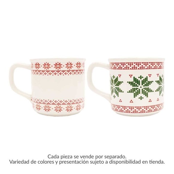 Taza Holiday Time de Cerámica Varios Modelos Navideños 450 ml 1 Pieza