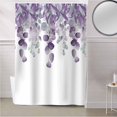 thumbnail image 5 of Fabric Shower Curtain, Purple Eucalyptus Leaves Watercolor Plants Shower Curtains with 12 Hooks Waterproof Machine Washable Bath Curtains for Bathroom,54 x 78in, 5 of 6