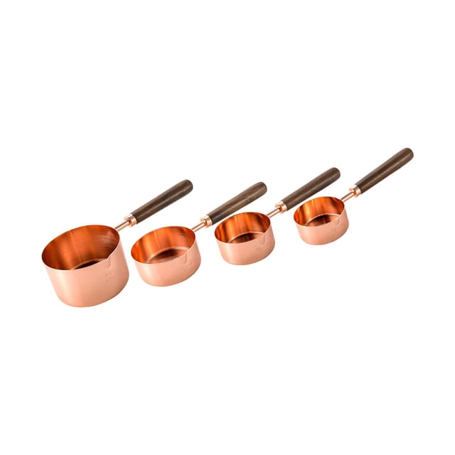 Juego de 4 tazas medidoras, juego de medición para hornear, acero inoxidable, multiusos C
