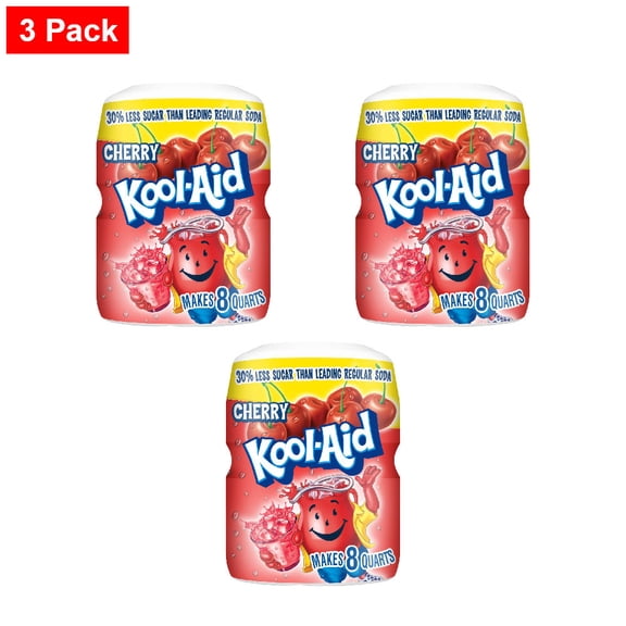 Kool-Aid Cherry Drink Mix Canister 19 oz - 3 Pack