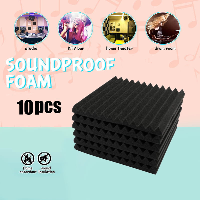 Glomixs Acoustic Foam Panels 10Pcs Studio Acoustic Soundproof Foam Sound Treatment Room Absorption Sponge 