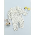 thumbnail image 3 of Qiylii Baby Rainbow Romper, Long Sleeve Buttoned Crotch Bodysuit,1-3T, 3 of 8