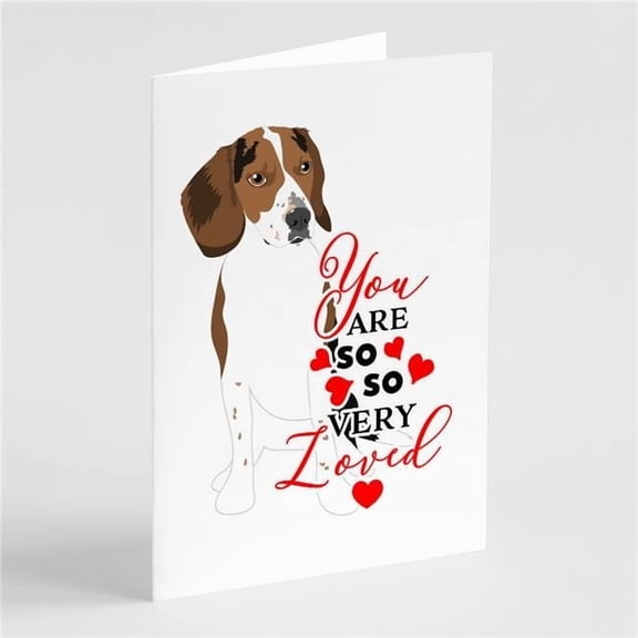 Beagle Tricolor Red Ticked #2 so Loved Greeting Cards and Envelopes Pack of 8 7 in x 5 in