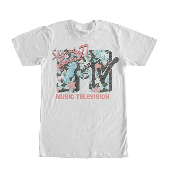 T-Shirt Logo Tropical pour Hommes MTV Spring Break - White - Large