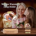 thumbnail image 2 of Customized Acrylic Plaque with Photos, Personalized Heart Envelope Shaped Photo Plaque with LED Original Wood Base Valentines Birthday Gifts for Wife Husband Parents Friend (Warm Light), 2 of 5