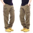 thumbnail image 4 of Simple cotton overalls, men's casual pants, elastic waist, multi-pocket pants, plus size, 4 of 5