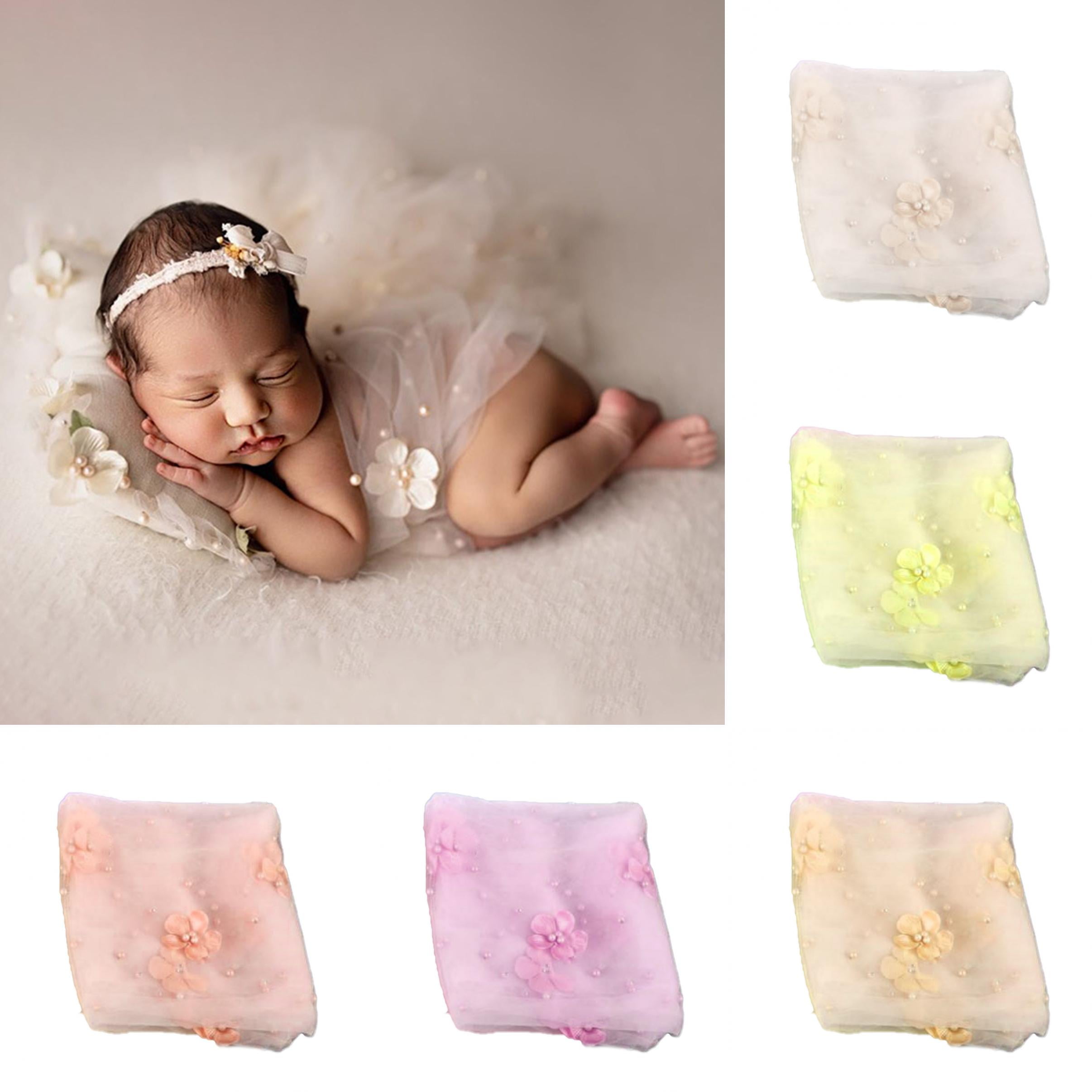 SPRING PARK Baby Photo Wrap Flower Decor Newborn Baby Stretch Wrap