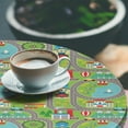 thumbnail image 2 of Ambesonne Car Race Track Fitted Round Tablecloth, Cartoon City, 45"- 56" Diameter, Multicolor, 2 of 5